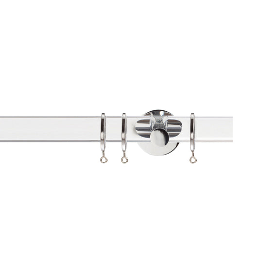 Jones Strand 35mm Acrylic Curtain Pole, Chrome