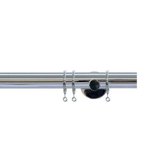 Jones Strand 35mm Metal Curtain Pole, Chrome