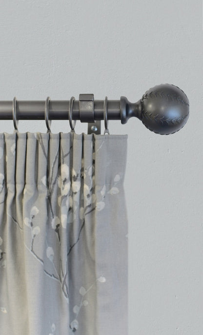 Laura Ashley Swirl 28mm Metal Curtain Pole, Grey (Clearance)