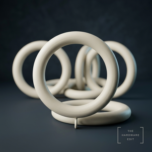 AI studio visualisation of Hallis Museum 55mm Rings, The Hardware Edit