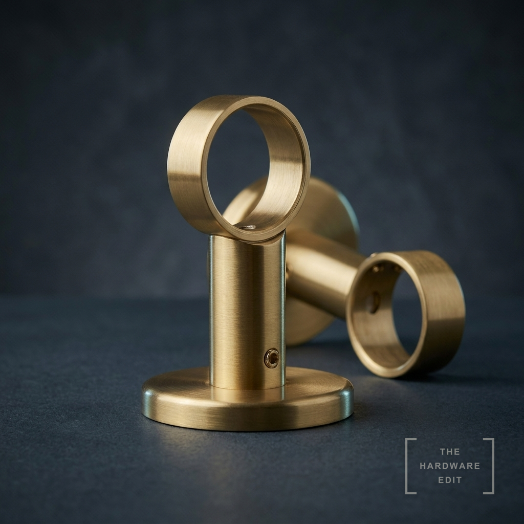 AI studio visualisation of Hallis Neo 35mm Curtain Pole Brackets, The Hardware Edit
