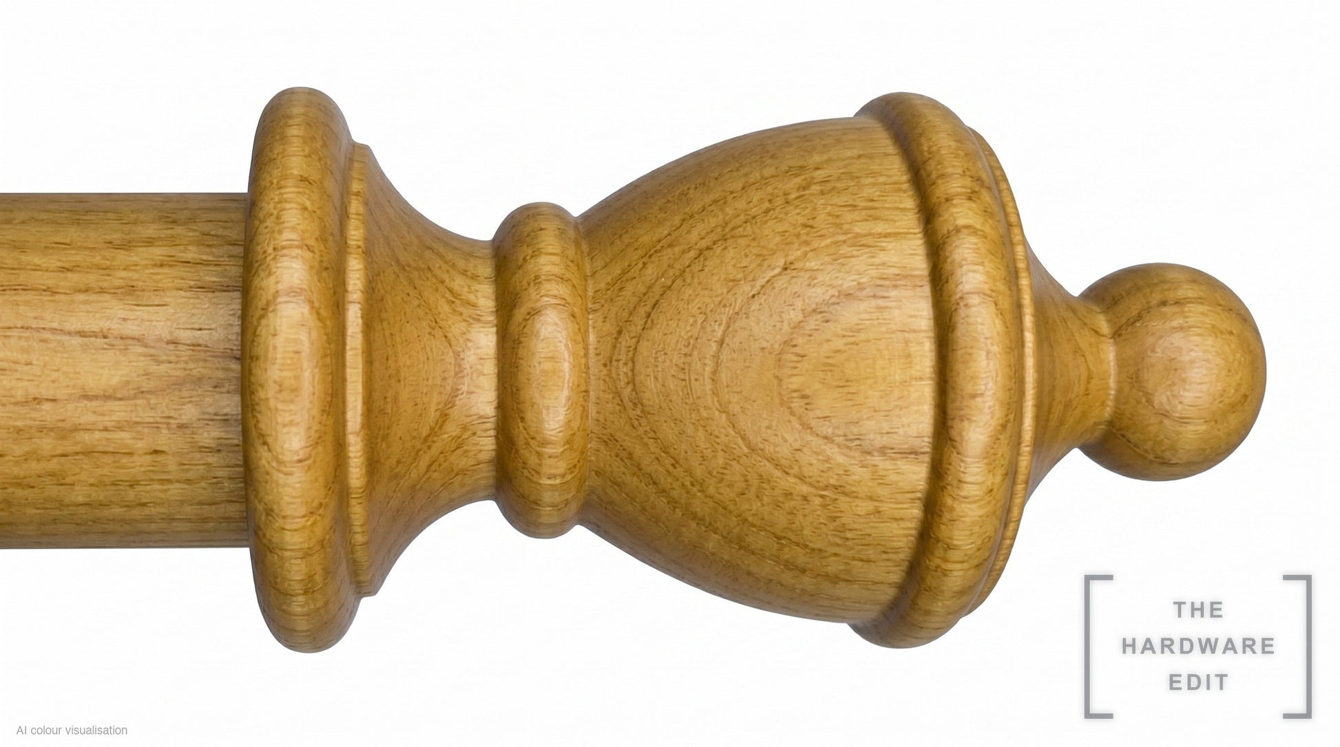 Vase finial – Light Oak (AI colour visualisation)