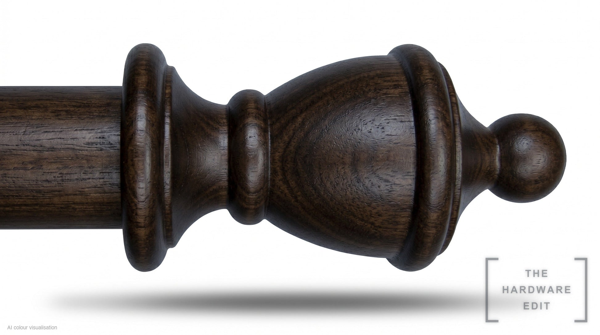 Vase finial – Walnut (AI colour visualisation)