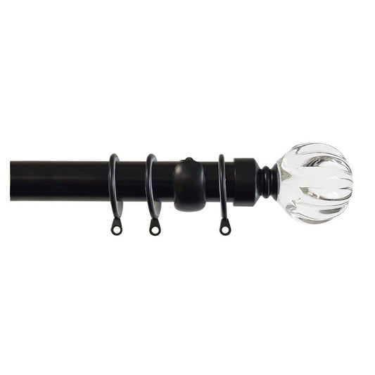 Laura Ashley Vivien 28mm Metal Curtain Pole, Black