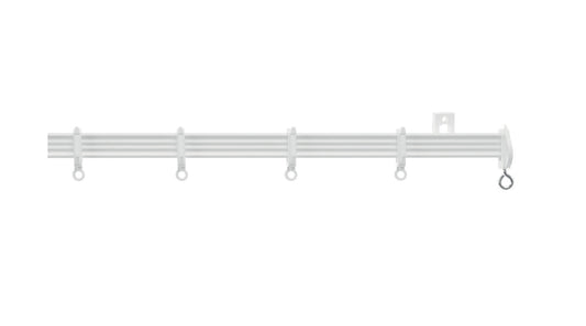 Hallis White Drape Metal Curtain Track (White) 120cm
